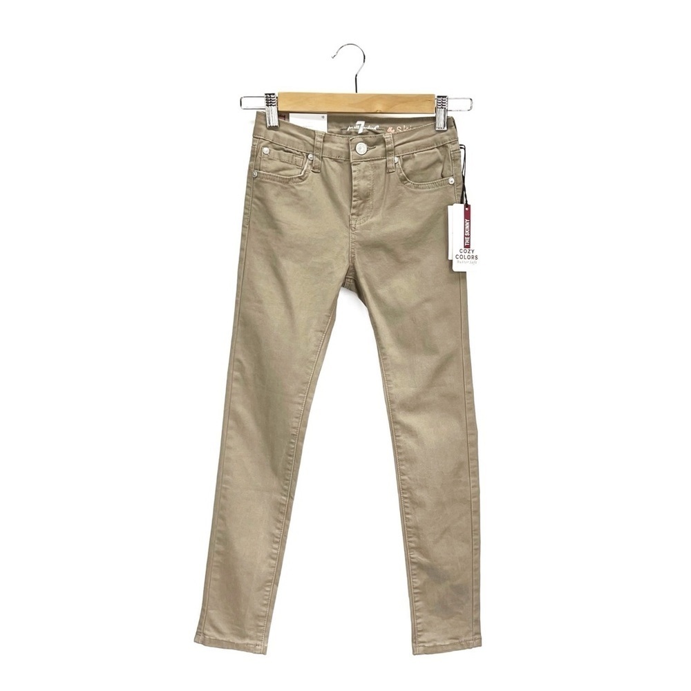 7 for All Mankind Girls Size 10 Pants Jeans Super Skinny Khaki Medium New NWT
